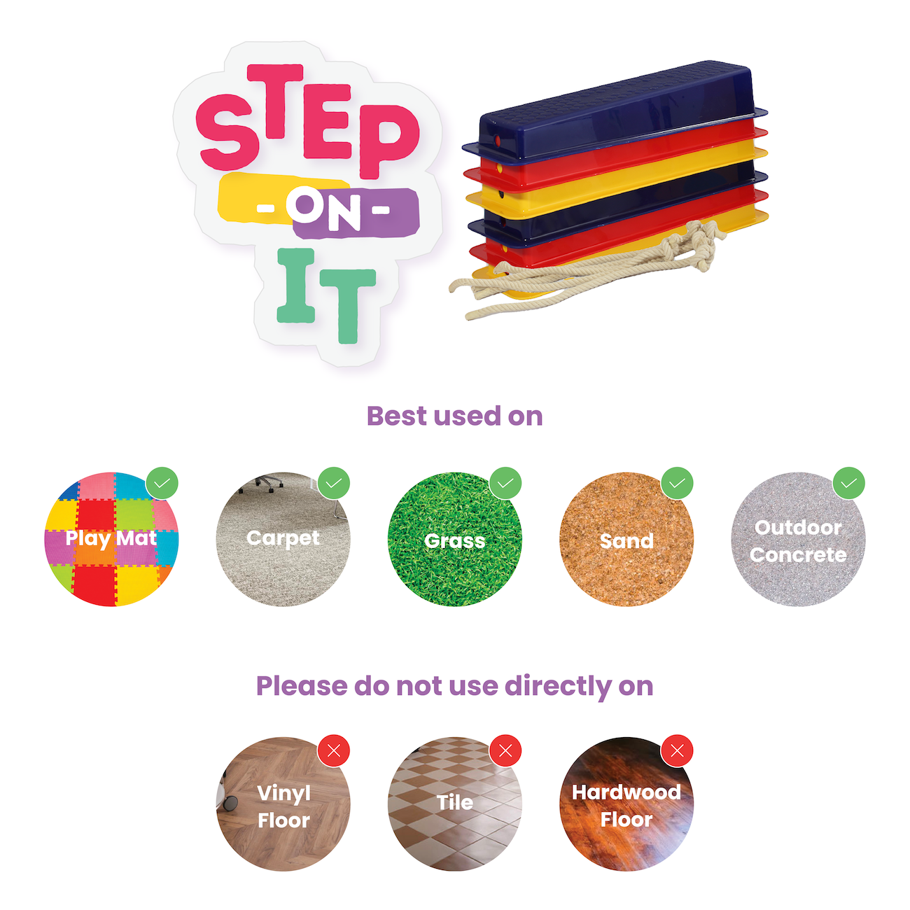 Step-On-It! | Balance Beam for Kids (Set of 6)