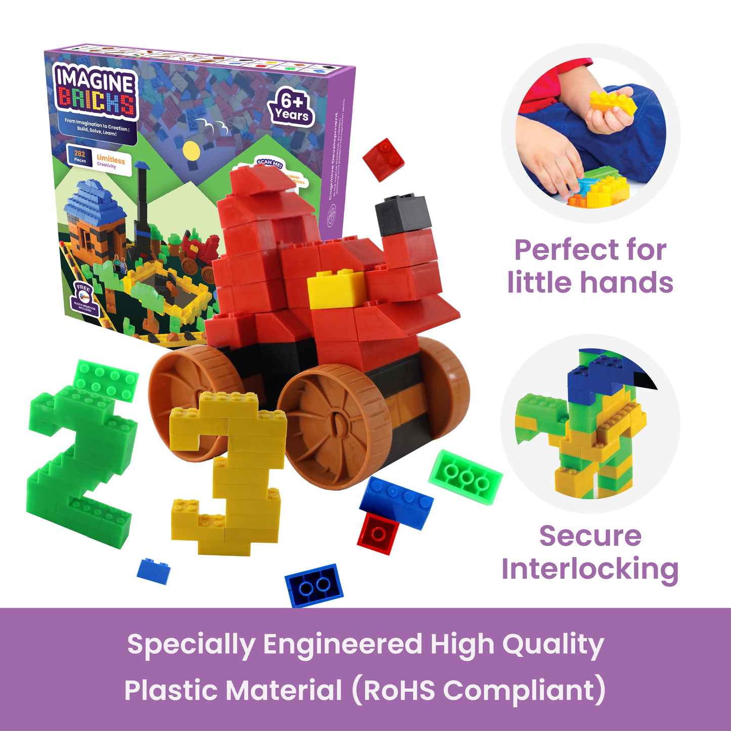 Imagine Bricks | Building Blocks Set | Build Unique Designs | 6+ Years